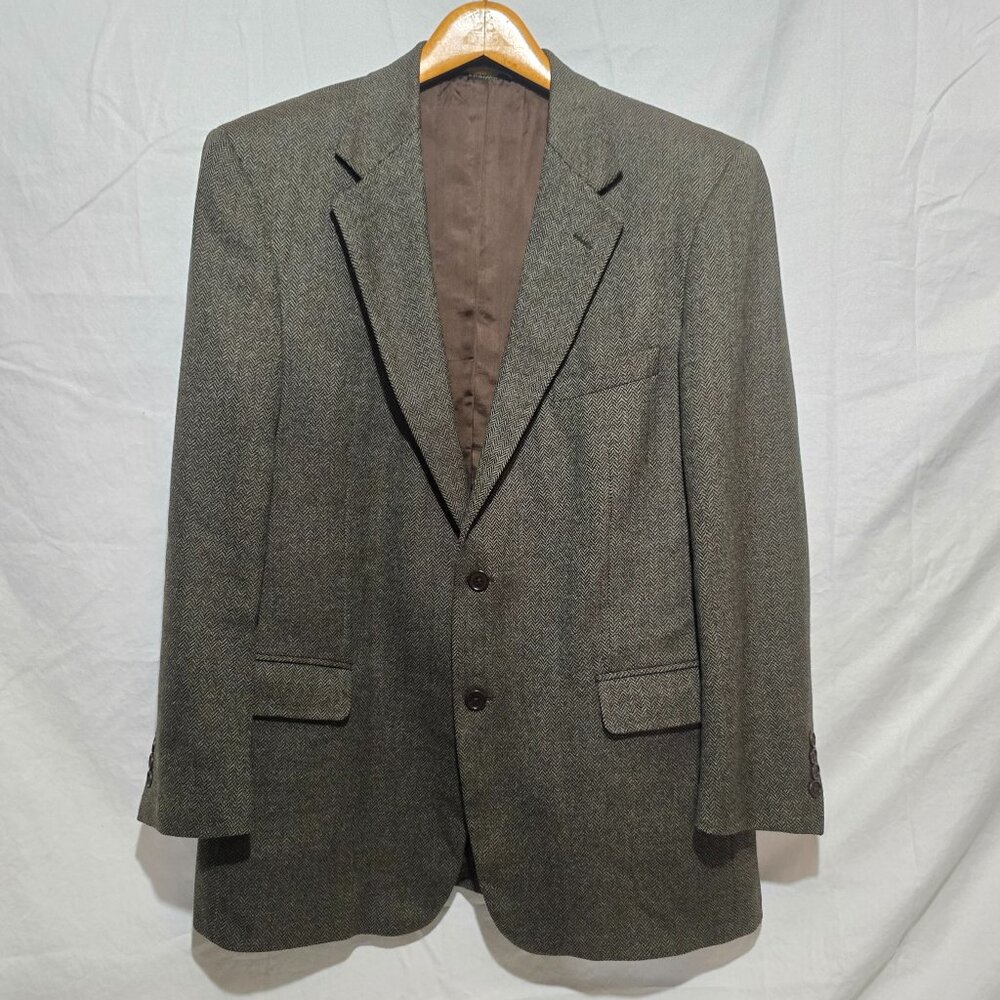 Brook Brothers 100% Lambswool Made in Italy Green Brown Tweed Blazer - Sz 43R*